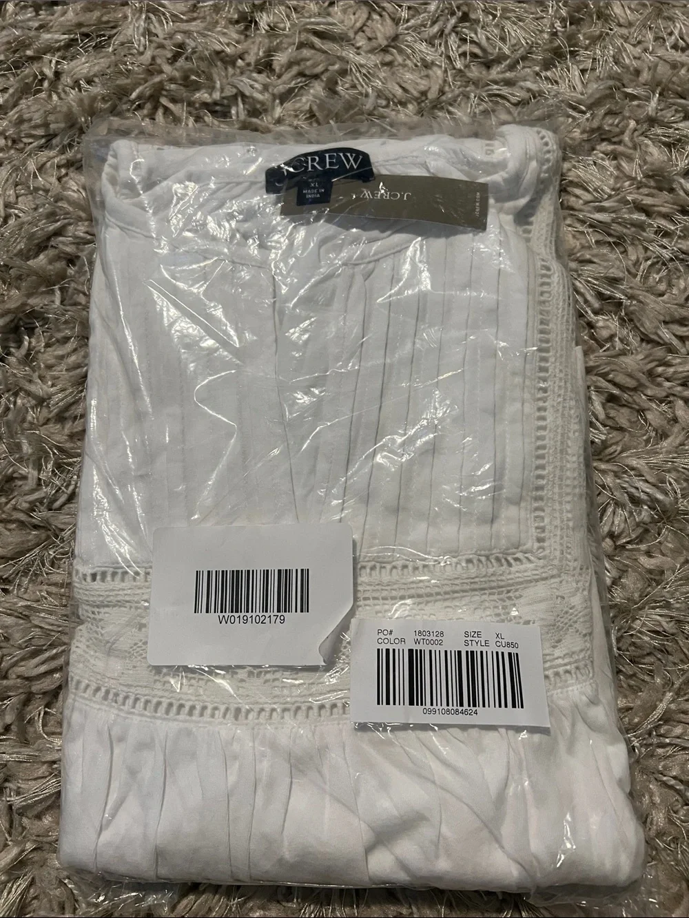 J. Crew Lace-Trim Puff-Sleeve Shirt
